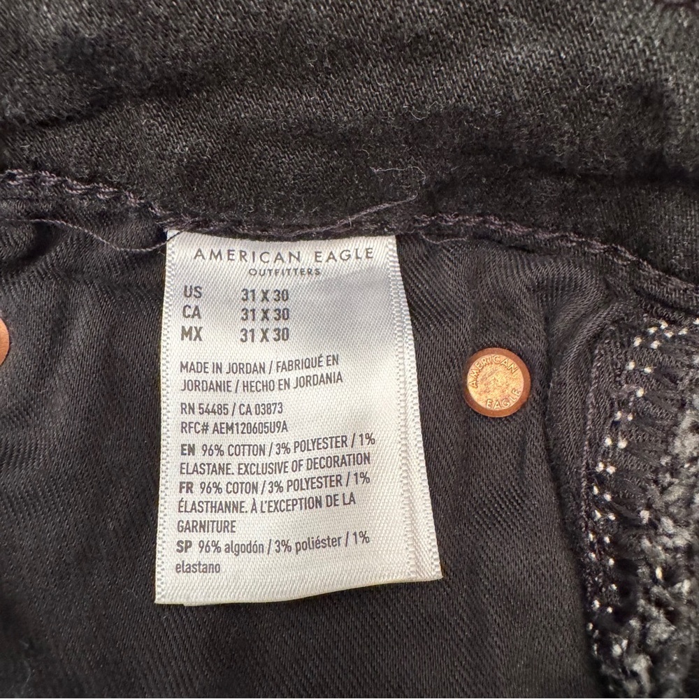 American Eagle Outfitters Men's Black Airflex+ Straight Jeans 31x30 - Picture 7 of 11